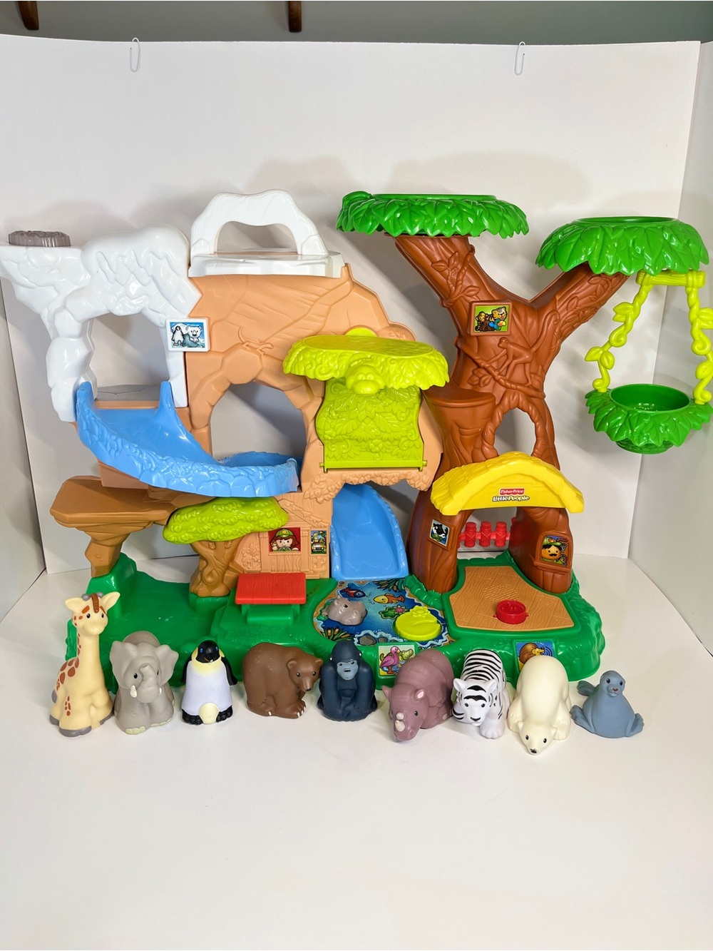 Little People Zoo Talkers Animal Sounds Treehouse Jungle Playset 9 Figures Lot